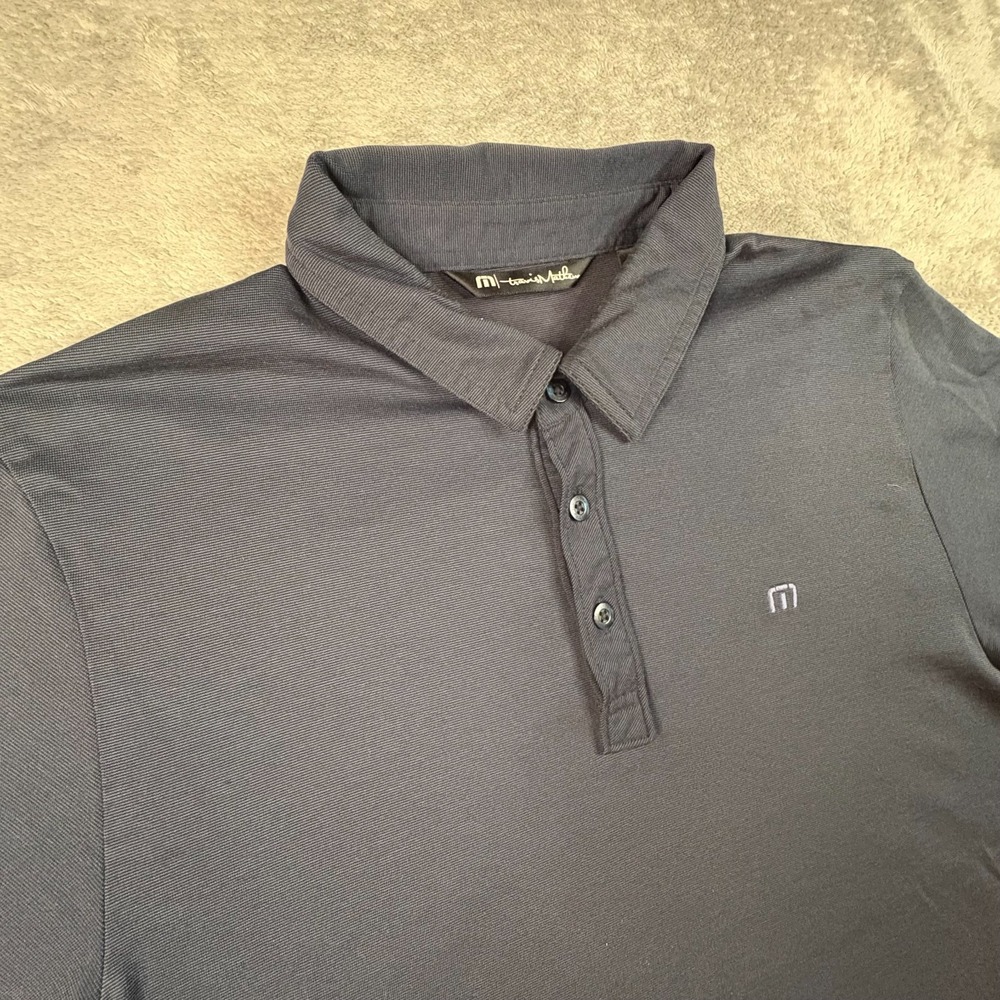 Travis Mathew Men's M Navy The Zinna Polo SS Pima Blend Embroidered Logo Shirt